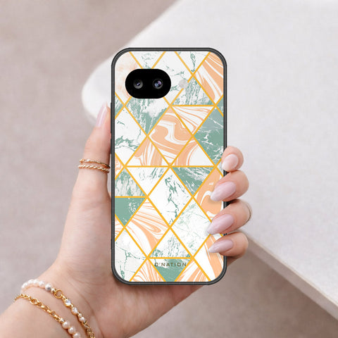 Google Pixel 10a Cover - O'Nation Shades of Marble Series - HQ Ultra Shine Premium Infinity Glass Soft Silicon Borders Case