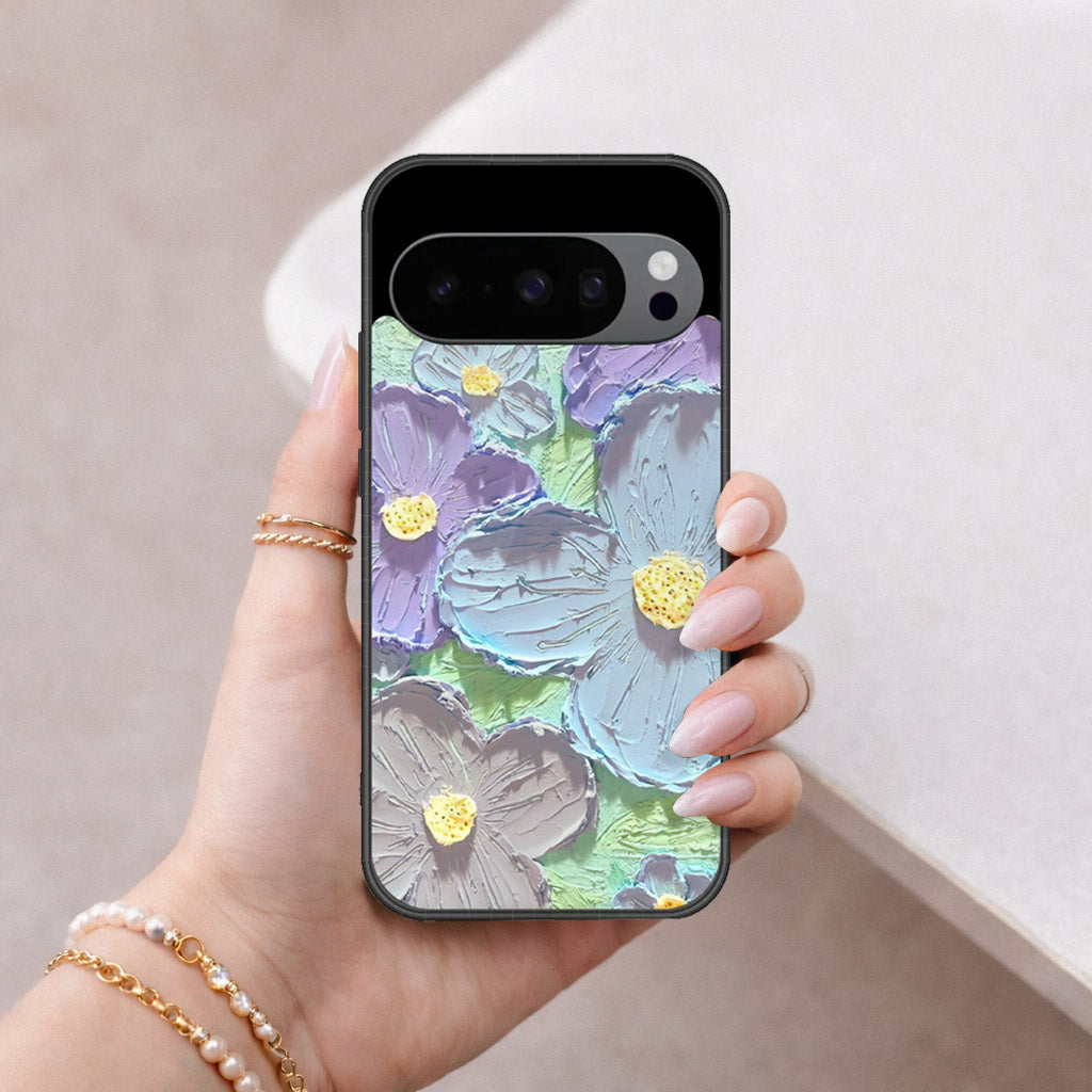Google Pixel 11 Pro XL Cover - Floral Series - Design 1 - Purple & Aqua - HQ Premium Shine Durable Shatterproof Case