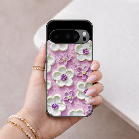 Google Pixel 10 Pro XL Cover - Floral Series - Design 4 - Purple & White - HQ Premium Shine Durable Shatterproof Case