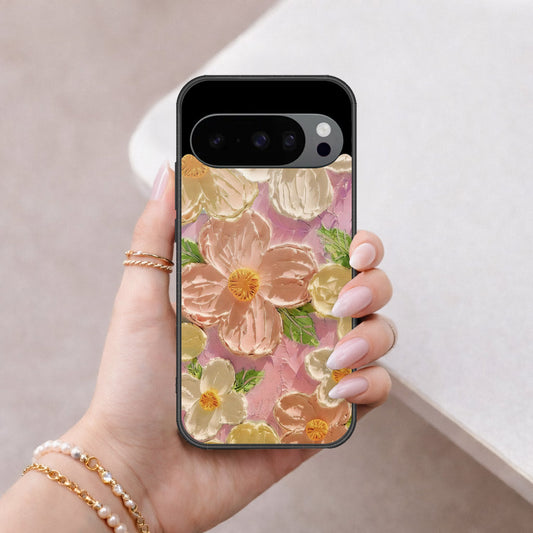 Google Pixel 10 Pro XL Cover - Floral Series - Design 11 - White & Green - HQ Premium Shine Durable Shatterproof Case