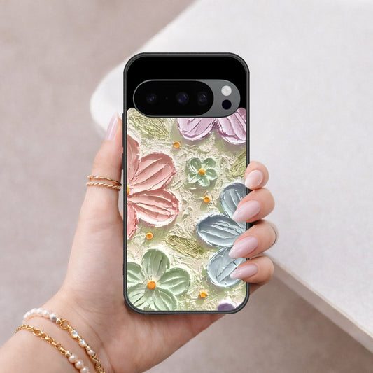 Google Pixel 10 Pro XL Cover - Floral Series - Design 15 - Blue & Green - HQ Premium Shine Durable Shatterproof Case