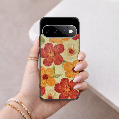 Google Pixel 11 Pro Cover - Floral Series - Design 6 - Red & Orange - HQ Premium Shine Durable Shatterproof Case