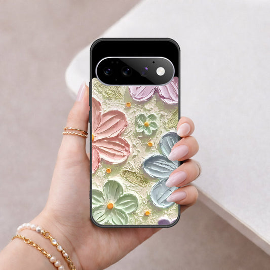 Google Pixel 11 Pro Cover - Floral Series - Design 15 - Blue & Green - HQ Premium Shine Durable Shatterproof Case