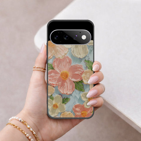 Google Pixel 11 Pro Cover - Floral Series - Design 16 - Cyan & Pink - HQ Premium Shine Durable Shatterproof Case