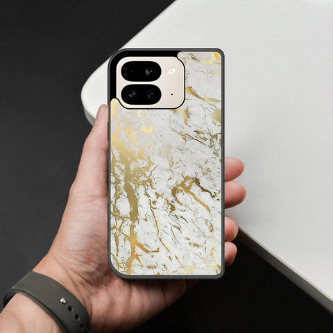 Google Pixel 9 Pro Fold Cover - White Marble Series - HQ Premium Shine Durable Shatterproof Case