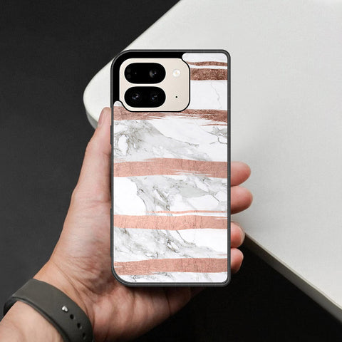 Google Pixel 9 Pro Fold Cover - White Marble Series - HQ Premium Shine Durable Shatterproof Case