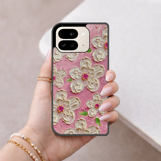 Google Pixel 9 Pro Fold Cover - Floral Series - Design 5 - Pink & White - HQ Premium Shine Durable Shatterproof Case