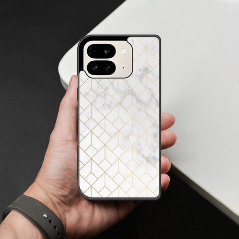 Google Pixel 9 Pro Fold Cover - White Marble Series 2 - HQ Premium Shine Durable Shatterproof Case