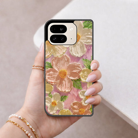Google Pixel 9 Pro Fold Cover - Floral Series - Design 11 - White & Green - HQ Premium Shine Durable Shatterproof Case