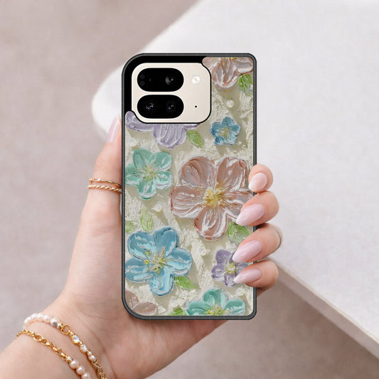 Google Pixel 9 Pro Fold Cover - Floral Series - Design 14 - Blue & Purple - HQ Premium Shine Durable Shatterproof Case