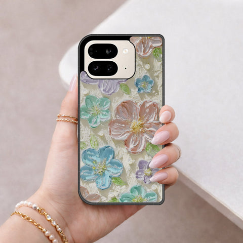Google Pixel 9 Pro Fold Cover - Floral Series - Design 14 - Blue & Purple - HQ Premium Shine Durable Shatterproof Case