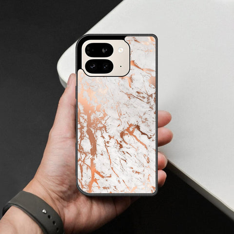 Google Pixel 9 Pro Fold Cover - White Marble Series 2 - HQ Premium Shine Durable Shatterproof Case
