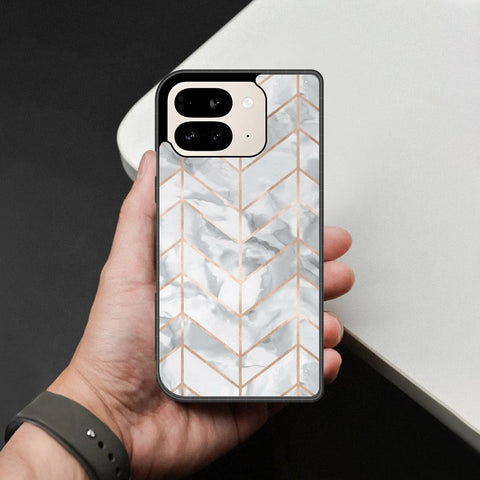 Google Pixel 9 Pro Fold Cover - White Marble Series 2 - HQ Premium Shine Durable Shatterproof Case