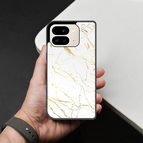 Google Pixel 9 Pro Fold Cover - White Marble Series 2 - HQ Premium Shine Durable Shatterproof Case