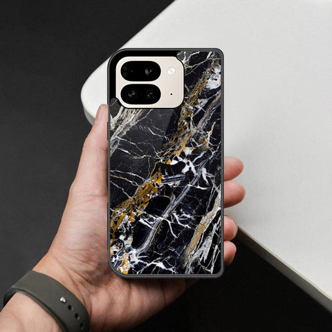 Google Pixel 9 Pro Fold Cover - Black Marble Series - HQ Premium Shine Durable Shatterproof Case