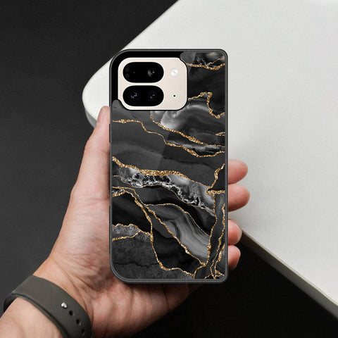 Google Pixel 9 Pro Fold Cover - Black Marble Series - HQ Premium Shine Durable Shatterproof Case