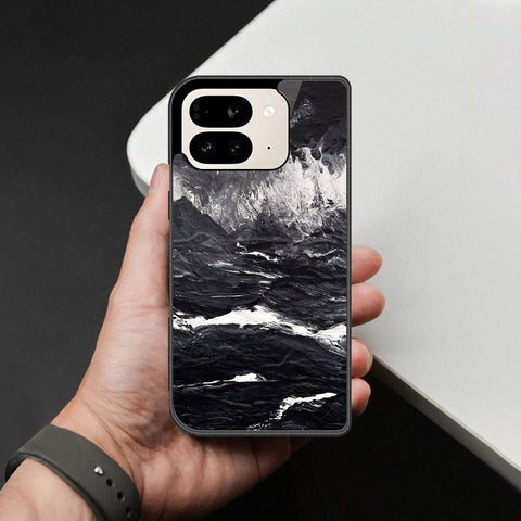 Google Pixel 9 Pro Fold Cover - Black Marble Series - HQ Premium Shine Durable Shatterproof Case