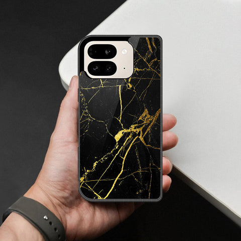 Google Pixel 9 Pro Fold Cover - Black Marble Series - HQ Premium Shine Durable Shatterproof Case