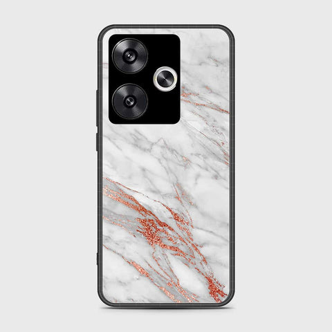 Xiaomi Poco F6 Cover- White Marble Series - HQ Ultra Shine Premium Infinity Glass Soft Silicon Borders Case