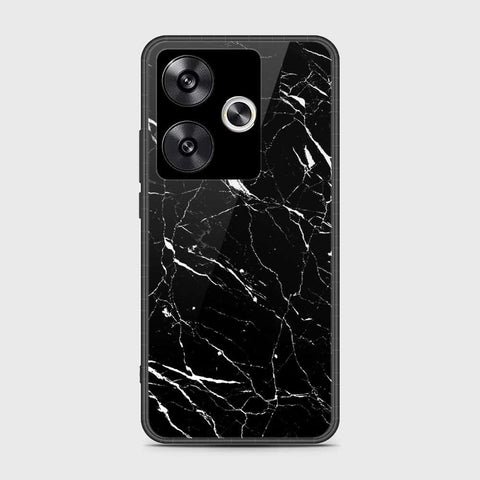 Xiaomi Poco F6 Cover- Black Marble Series - HQ Ultra Shine Premium Infinity Glass Soft Silicon Borders Case
