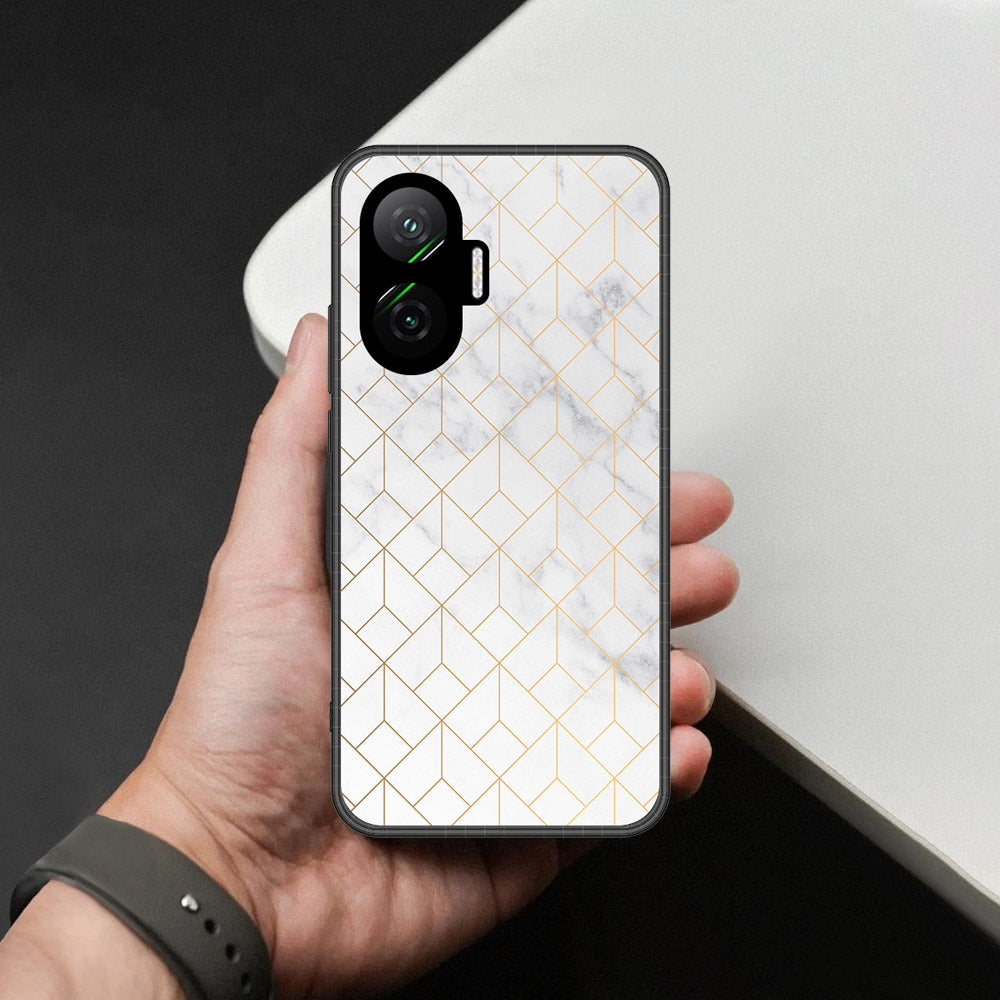 Xiaomi Redmi Turbo 4 Pro Cover - White Marble Series 2 - HQ Premium Shine Durable Shatterproof Case