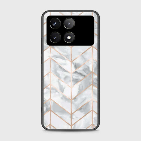 Xiaomi Redmi K70 Cover- White Marble Series 2 - HQ Ultra Shine Premium Infinity Glass Soft Silicon Borders Case