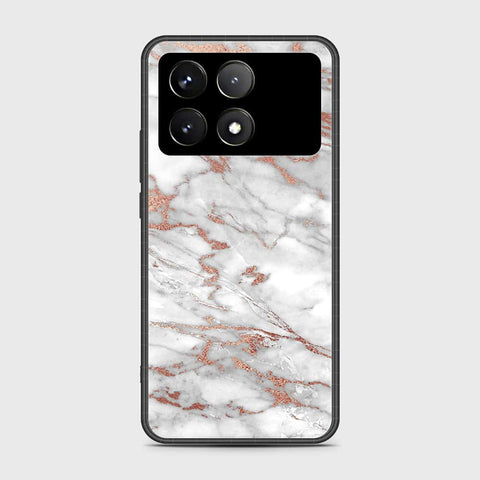Xiaomi Redmi K70 Cover- White Marble Series 2 - HQ Ultra Shine Premium Infinity Glass Soft Silicon Borders Case