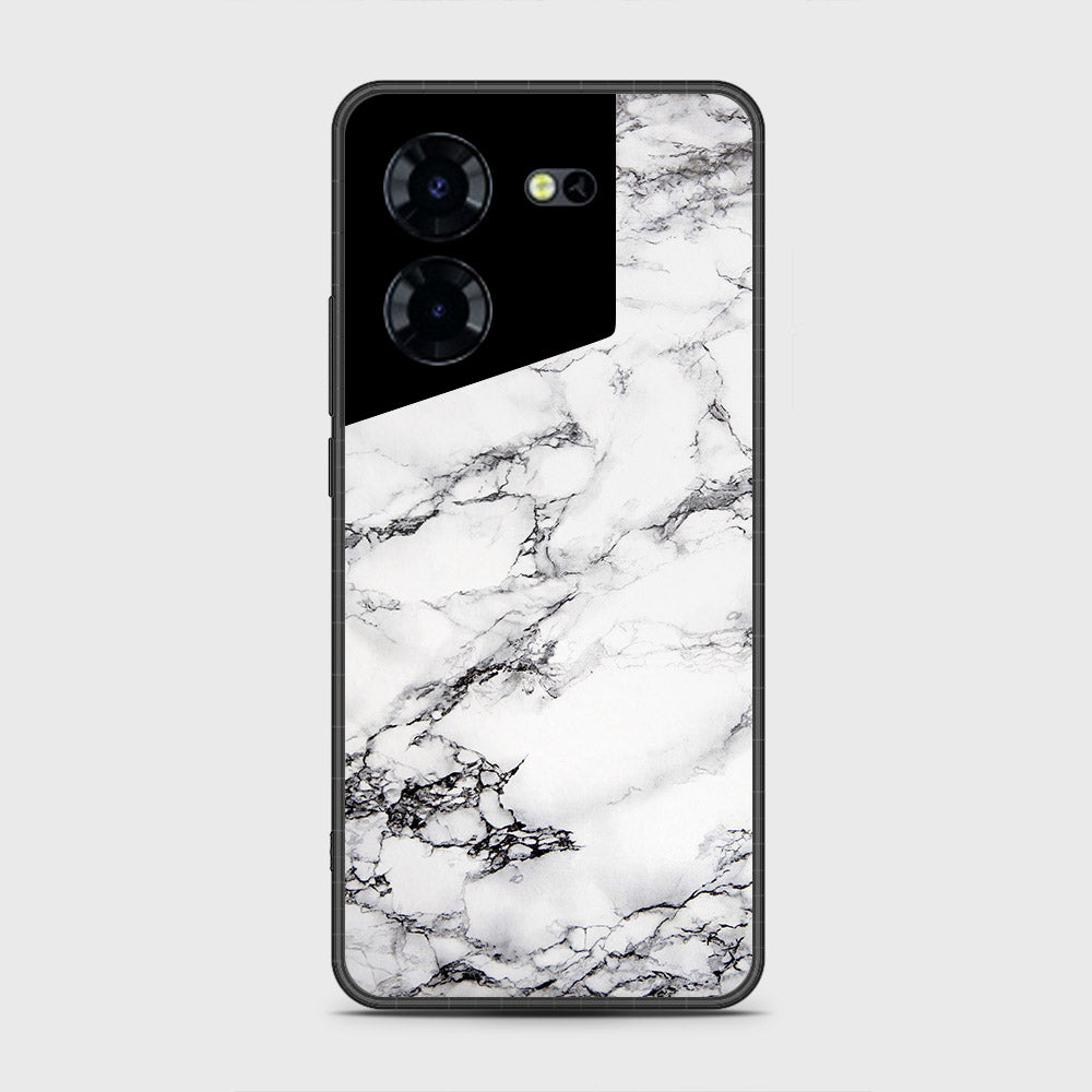 Tecno Pova 5 Cover- White Marble Series - HQ Premium Shine Durable Shatterproof Case