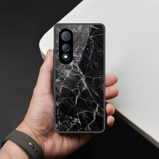Tecno Pova Curve Cover - Black Marble Series - HQ Ultra Shine Premium Infinity Glass Soft Silicon Borders Case
