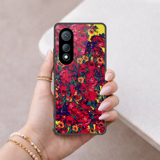 Tecno Pova Curve Cover - Floral Series - HQ Ultra Shine Premium Infinity Glass Soft Silicon Borders Case