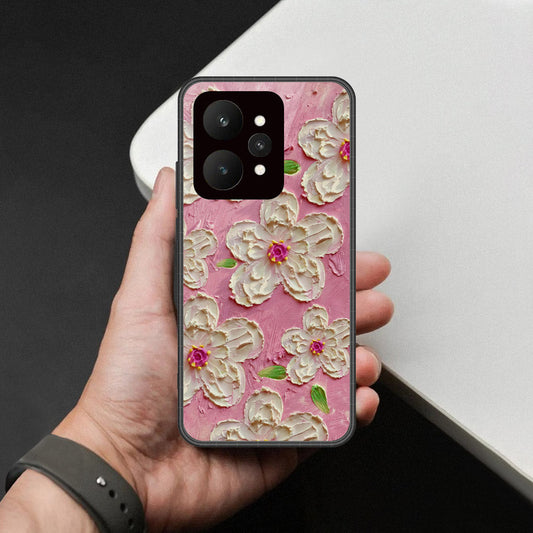 Realme 15 Pro Cover - Floral Series - Design 5 - Pink & White - HQ Ultra Shine Premium Infinity Glass Soft Silicon Borders Case