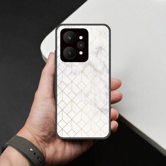Realme 15 Pro - White Marble Series 2 - HQ Ultra Shine Premium Infinity Glass Soft Silicon Borders Case