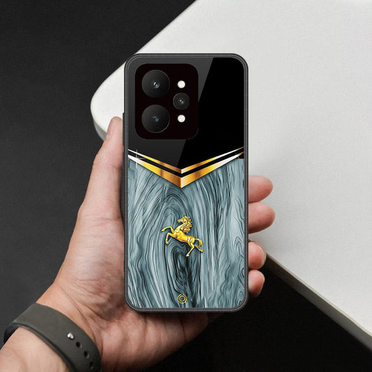 Realme 15 Cover - Majestic Royal V Design - HQ Ultra Shine Premium Infinity Glass Soft Silicon Borders Case