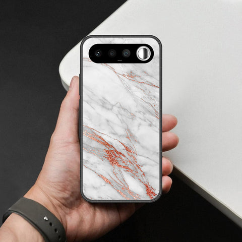 Realme 16 Cover - White Marble Series - HQ Ultra Shine Premium Infinity Glass Soft Silicon Borders Case