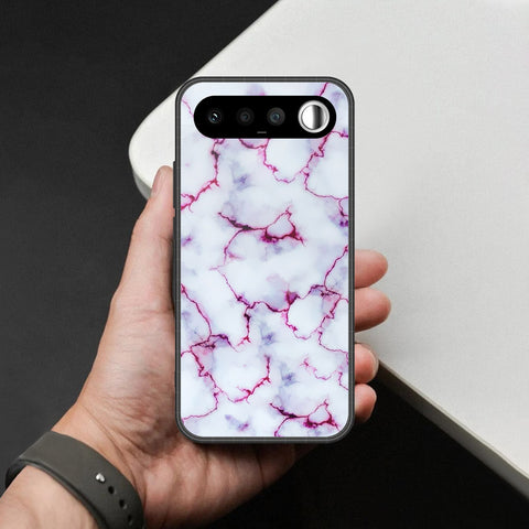Realme 16 Cover - White Marble Series - HQ Ultra Shine Premium Infinity Glass Soft Silicon Borders Case