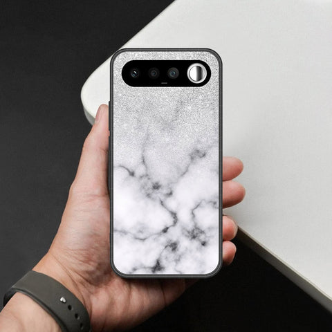 Realme 16 Cover - White Marble Series - HQ Ultra Shine Premium Infinity Glass Soft Silicon Borders Case
