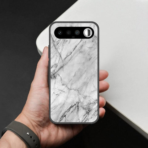 Realme 16 Cover - White Marble Series - HQ Ultra Shine Premium Infinity Glass Soft Silicon Borders Case