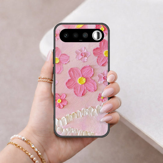 Realme 16 Cover - Floral Series - Design 2 - Pink - HQ Ultra Shine Premium Infinity Glass Soft Silicon Borders Case