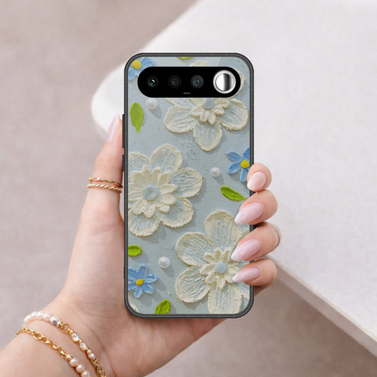 Realme 16 Cover - Floral Series - Design 3 - Sky Blue - HQ Ultra Shine Premium Infinity Glass Soft Silicon Borders Case