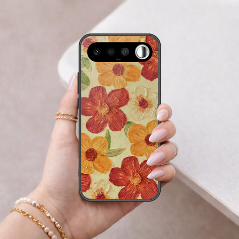 Realme 16 Cover - Floral Series - Design 6 - Red & Orange - HQ Ultra Shine Premium Infinity Glass Soft Silicon Borders Case