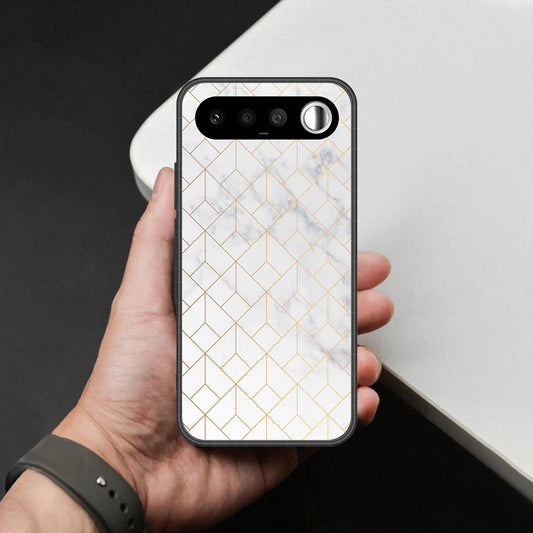 Realme 16 Cover - White Marble Series 2 - HQ Ultra Shine Premium Infinity Glass Soft Silicon Borders Case