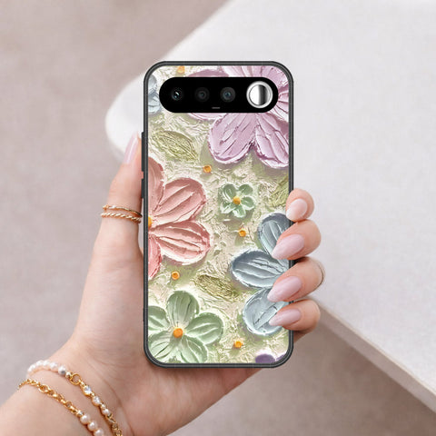 Realme 16 Cover - Floral Series - Design 15 - Blue & Green - HQ Ultra Shine Premium Infinity Glass Soft Silicon Borders Case