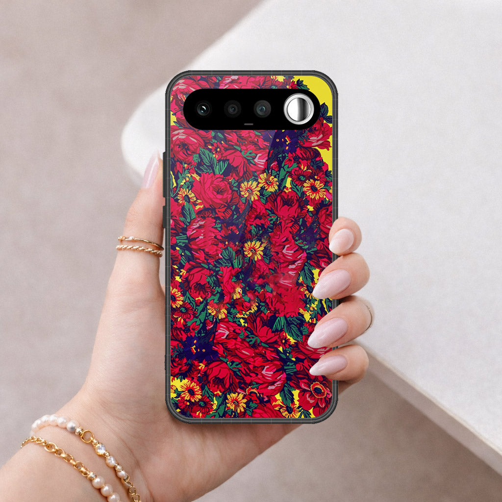 Realme 16 Cover - Floral Series - HQ Ultra Shine Premium Infinity Glass Soft Silicon Borders Case