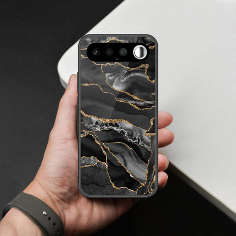 Realme 16 Cover - Black Marble Series - HQ Ultra Shine Premium Infinity Glass Soft Silicon Borders Case