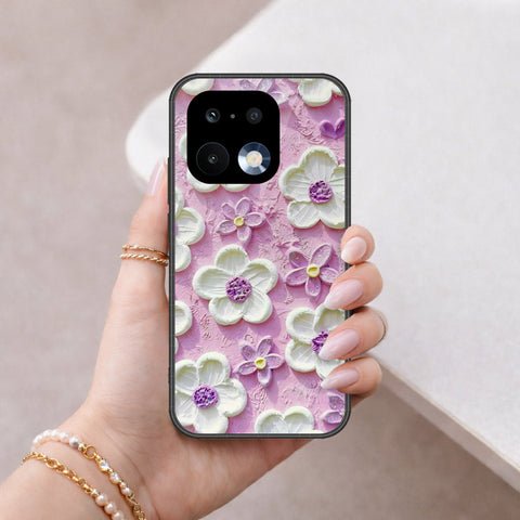 Realme 16 Pro Cover - Floral Series - Design 4 - Purple & White - HQ Ultra Shine Premium Infinity Glass Soft Silicon Borders Case
