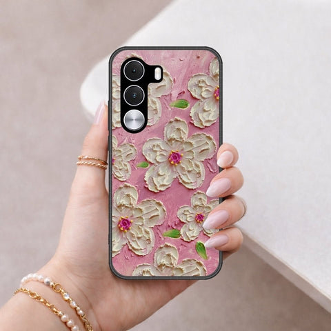 Realme C100i Cover - Floral Series - Design 5 - Pink & White - HQ Premium Shine Durable Shatterproof Case