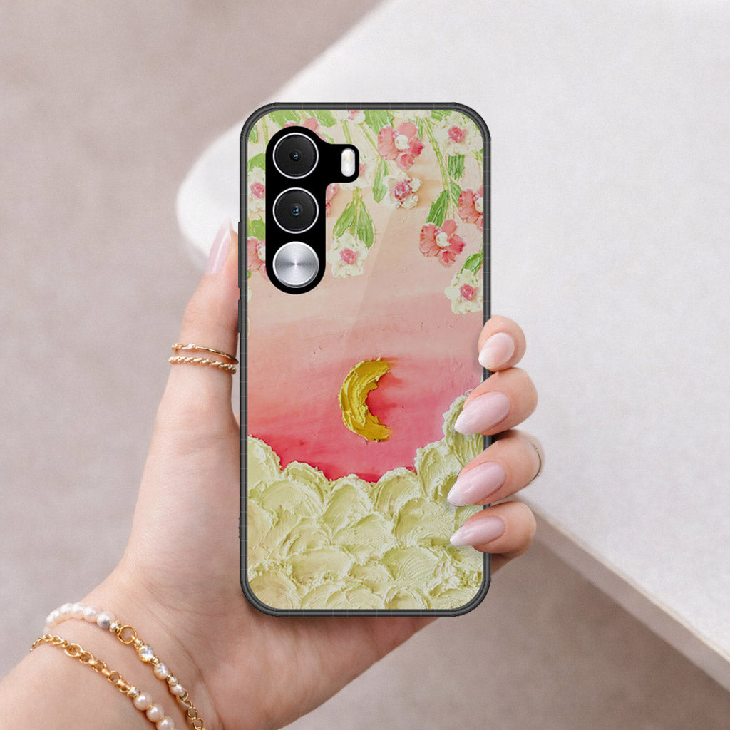 Realme C100i Cover - Floral Series - Design 7 - Pink & Yellow - HQ Premium Shine Durable Shatterproof Case