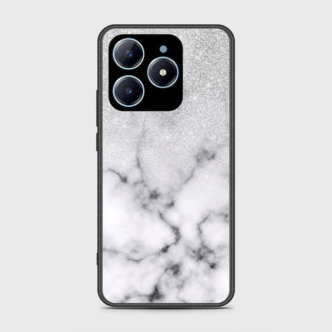 Realme C61 Cover- White Marble Series - HQ Ultra Shine Premium Infinity Glass Soft Silicon Borders Case