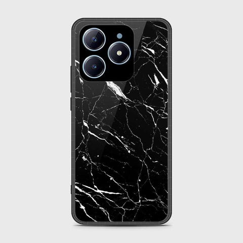 Realme C63 Cover- Black Marble Series - HQ Ultra Shine Premium Infinity Glass Soft Silicon Borders Case