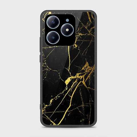 Realme C63 Cover- Black Marble Series - HQ Ultra Shine Premium Infinity Glass Soft Silicon Borders Case